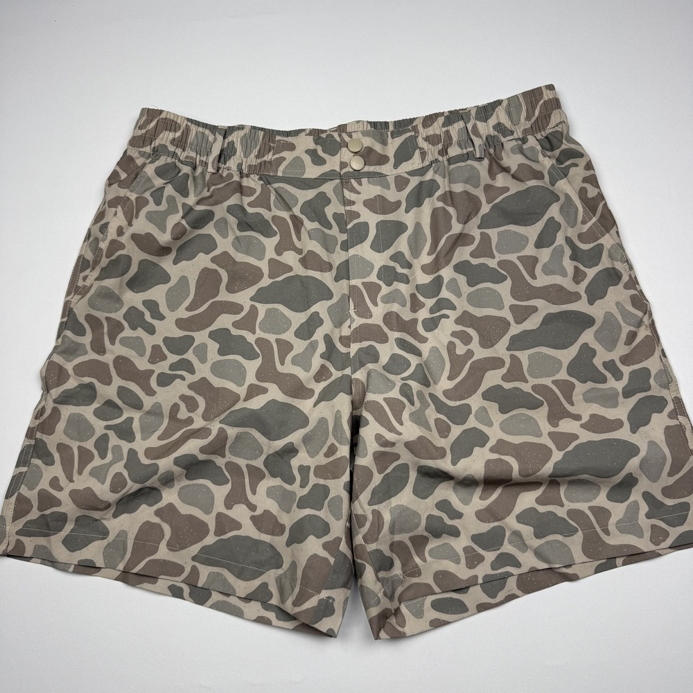 Burlebo Shorts Mens XL Camo Stretch Quick Dry Elastic Waist 7 Inseam